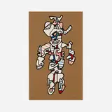 Jean Dubuffet, Le Surintendant, 1972, screenprint in colors on Bristol paper