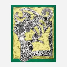 Green Journal by Frank Stella, 1985, etching, woodcut and lithograph in colors on TGL handmade paper, sold Feb 2021