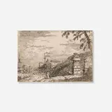 Canaletto, Landscape with a Tower and Two Ruined Pillars, c. 1740, etching