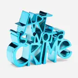 Thierry Guetta, Art is Not a Crime (blue), 2021, hand-painted resin