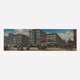 Joseph Tomanek, Chicago Mural of State Street, oil on Masonite