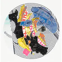Egyplosis (from Imaginary Places II) by Frank Stella, 1996, lithograph, etching, relief, aquatint and embossing on paper, sold Feb 2011