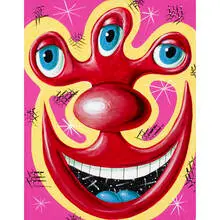 Glips (Portrait of Zips) by Kenny Scharf, 1997, acrylic and oil on canvas board, sold Feb 2011