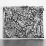 Robert Longo, Corporate Wars: Walls of Influence, 1982, cast aluminum