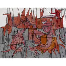 George Morrison, untitled, 1953, gouache and ink on paper