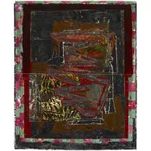 Mick Moon, Approach Work, 1986, monotype with paper and calico collage