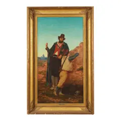 William Walker Alexander, Deux paysans romains, oil on canvas, unlined