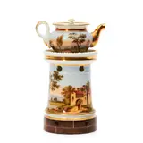Hand Painted Porcelain Veilleuse, France, 19th century,
