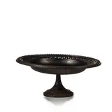 Patinated Iron Compote, 19th century, pierced Greek key border, dia. 12 3/4, ht. 5 in.