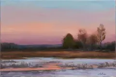 The Quiet Snow by Dennis Sheehan, oil on canvas, sold Dec 2022