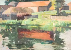Farm and Stables by Harry Bush, Unsigned, offered Dec 2022