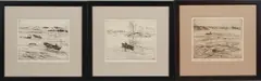 Three Maritime Scenes by Charles Herbert Woodbury, sold Dec 2022