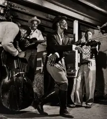 Wayne Miller, Chicago, 1948, Impromptu Hoedown on the Third Floor of a Horse Barn, 1948, Gelatin silver print