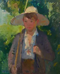 Herman H. Wessel, A Bad Day (Portrait of a Boy in a Broad-brimmed Hat), oil on canvas