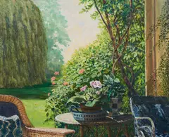 Hazard Durfee, View from the Porch, oil on linen