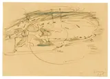 Ohne Titel by Joseph Beuys, 1959, 2 Federzeichnungen, jeweils auf festem chamoisfarbenem Papier (Postkartenrückseiten), sold Dec 2017
