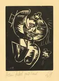 Otto Dix, Der Kuß (Liebespaar), 1919, Holzschnitt auf hellbraunem Papier