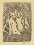 Otto Mueller, Zigeuner-Liebespaar 2, 1921, Lithographie auf Papier