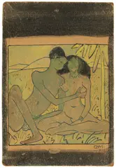Sitzendes Liebespaar by Otto Mueller, Um 1912, Aquarell und Tuschfeder auf brauner Pappe, sold Nov 2017