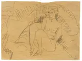 Akt (Erna) am Strand von Fehmarn by Ernst Ludwig Kirchner, Um 1913, Bleistift auf dünnem halbtransparenten Papier, sold Jun 2016