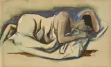 Karl Hofer, Liegende, Um 1935, Aquarell und Deckweiß auf Velin
