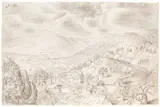 Otto Dix, Herbstlandschaft bei Randegg, 1933, Silberstift auf kreidegrundiertem Papier (Prägestempel: MONOPOL)