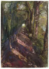 Buchenallee by Paula Modersohn-Becker, Um 1897, Aquarell und Gouache auf leicht genarbtem Velin, sold Nov 2014