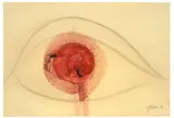 Otto Piene, Auge, 1963, Feuergouache und Kohle auf Papier