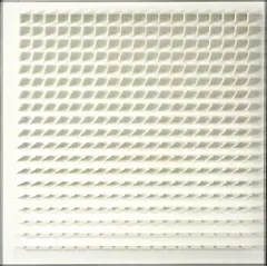 Hartmut Böhm, Quadratrelief 97 b, 1973, Weißes Plexiglas im Plexiglaskasten