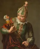 Philippe Mercier, Der Narr – Jeune garçon en costume de folie, Um 1735, Öl auf Leinwand