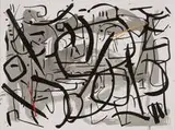 Amrit Rau, Snakes & Ladders and Untitled (2), 1988, China ink and gouache on paper with acrylic