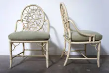 Modern Decorator, Group of Rattan chairs (7), c. 1970, McGuire