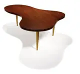 Biomorphic coffee table by T. H. Robsjohn-Gibbings, 1950, Widdicomb, sold Mar 2011