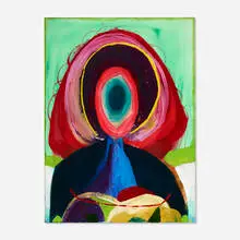 Matthias Dornfeld, Untitled (Portrait on Light Green Background), 2008, oil on canvas