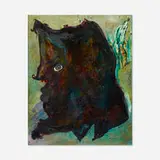 Michaela Eichwald, Boeser Mensch Mit Gemeinen Absichten, 2007, metal leaf, oil, and varnish on canvas