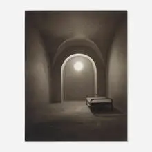 James Casebere, A Barrel Vaulted Room, platinum print