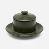 Arthur Eugene Baggs for Marblehead Pottery, Inkwell with geometric motif