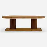 Jean Desnos, Dining table, c. 1940, mahogany veneer, maple