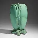 Fritz Albert for Teco Pottery, Rare vase with Native American portraits, model 132