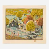 Gustave Baumann, Harden Hollow, 1927, woodcut in colors on Zanders Bergisch Gladbach laid paper