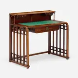 Josef Hoffmann, Desk, model 500/6, 1906, lacquered oak, felt, brass, glass