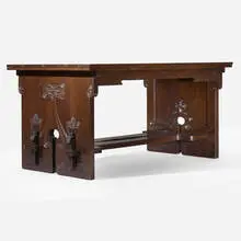 Charles Rohlfs, Rare and Important library table, 1907, oak