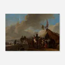 Philips Wouwerman, Dutch Camp Scene, oil on panel