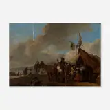 Philips Wouwerman, Dutch Camp Scene, oil on panel
