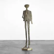 William King, The Chief, c. 1960, bronze mounted to travertine