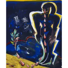 Crying Heart Flower by Elvira Bach, 1984, acrylic on canvas, sold Sep 2010