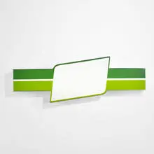 Daniel Pflumm, untitled, 1990, vinyl over acrylic with aluminum