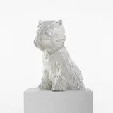 Puppy (Vase) by Jeff Koons, 1998, white glazed porcelain, sold Sep 2010