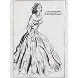 untitled (She Might Have Stepped Out of a Technicolor Movie) by Raymond Pettibon, 1985, ink on paper, sold Sep 2010