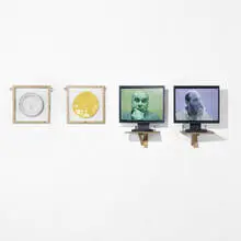 Franz West, Roth & Rhoades, Wiener & Weiner, 1995, two framed plates, two wood stands, two VHS cassette tapes and two DVDs